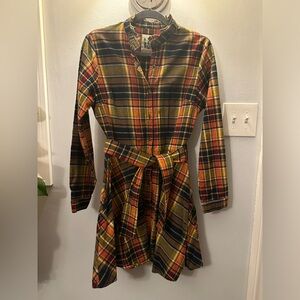 Kiel James Patrick flannel dress. Size Large. Woodstock Country pattern.